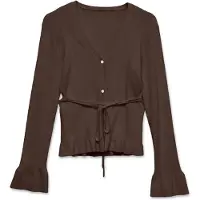 Vero Moda Gebreid vest donkerbruin
