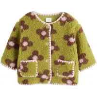 Next Fleece jas bruin / kiwi / pastelroze