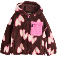 Next Fleece jas bruin / rosa / wit
