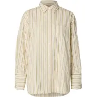 Selected Blouse 'SLWDANNIE' beige / mosterd / pasteelgeel / lichtgrijs