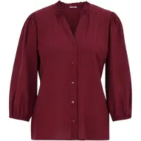 We fashion - Dames blouse met structuur - Regular fit - Bordeauxrood - Viscose - Maat: S