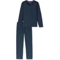 Schiesser Pyjama ' Casual Essentials ' donkerblauw / pink