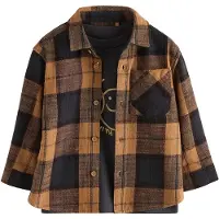 Next Shirt bruin / donkerbruin / grijs