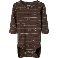 Name it Rompertje/body 'NBMNALAS' bruin / wit