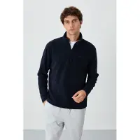 Tommy Life Mannen Pluche Half-Zip Sweatshirt
