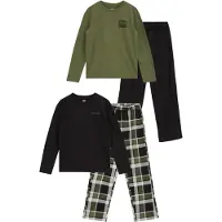 We fashion Nachtkledij lichtgrijs / olijfgroen / zwart