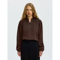 Selected Blouse 'SLWDONNA' chocoladebruin