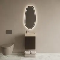 Boss & Wessing Bws riga siena eiken toiletmeubel met fontein 40x50x22 cm – travertin