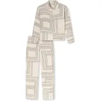 Schiesser Pyjama ' Selected Premium Warming ' beige / offwhite