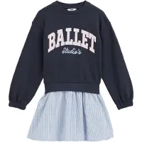 We fashion Jurk hemelsblauw / donkerblauw / pastelroze / wit