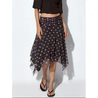 Busem Hoge Taille Polkadot Midi A-Lijn Rok