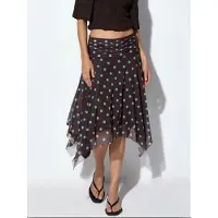 Busem Hoge Taille Polkadot Midi A-Lijn Rok