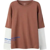 Name it Shirt 'NKMLAUGE' blauw / roestbruin / wit