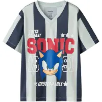 Name it Shirt 'Sonic the Hedgehog' navy / royal blue/koningsblauw / pastelgroen / rood