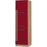 Vicco Hoge kast Fame-Line, Bordeauxrode hoogglans/Goudkleurig Eiken, 60 cm