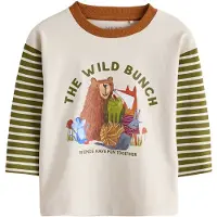 Next Shirt crème / blauw / bruin / olijfgroen