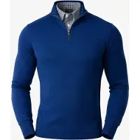 PANTONECLO Trui 'Men’s Mock Sweater' royal blue/koningsblauw