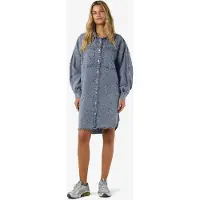 Noisy May Midi-jurk - NMENZA RICA LS SHIRT DRESS MG004MB NOOS - XS tot XL - voor Vrouwen - blauw - Maat L