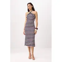 Trendyol Zomerjurk navy / donkerrood / wit