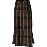 ONLY Rok 'ONLJane' chocoladebruin / zwart / wit