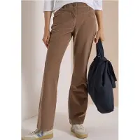 Cecil Dames Bootcut-broek met High Waist in Slim Fit - Bruin - 33