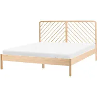 Beliani SEPHOS - Tweepersoonsbed - Lichtbruin - 180 x 200 cm - Dennenhout
