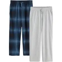 Next - Heren - Set van 2 geruite jersey pyjamabroeken - Blauw