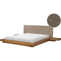 Beliani ZEN - Tweepersoonsbed - Lichtbruin/Taupe - 180 x 200 cm - MDF