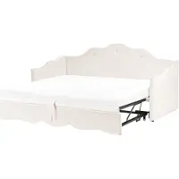 Beliani LORETTE - Onderschuifbed - Lichtbeige - 90/180 x 200 cm - Fluweel