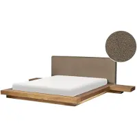 Beliani ZEN - Tweepersoonsbed met LED - Lichtbruin/Taupe - 160 x 200 cm - MDF