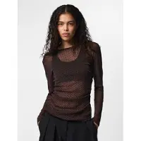 Pieces Shirt 'PCBOBO' donkerbruin / zwart