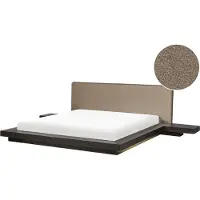 Beliani ZEN - Tweepersoonsbed met LED - Donkerbruin/Taupe - 180 x 200 cm - MDF