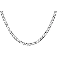 Lucardi Heren Ketting dubbele gourmet - Echt Zilver - Ketting - Vaderdag Cadeautje - 50 cm - Zilverkleurig