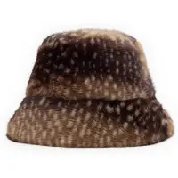 Manfield Bruine bambi bucket hat van faux fur | Maat adult