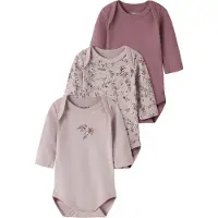 Name it Rompertje/body olijfgroen / sering / mauve