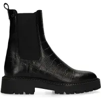 No Stress Zwarte leren croco chelsea boots | Maat 36