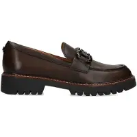No Stress Donkerbruine leren loafers met chain | Maat 39