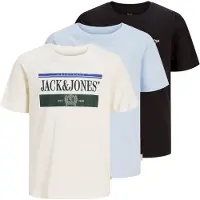Jack & Jones Junior Shirt lichtblauw / smaragd / zwart / wit