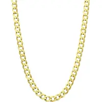 Lucardi Heren Gerecycled zilveren goldplated herencollier met gourmet schakel - Ketting - 925 Zilver - Goudkleurig - 60 cm