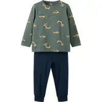 Name It Mini Nachtkledij 'NMMExcavator' donkerblauw / olijfgroen / oranje