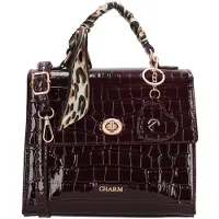 Charm London Knightsbridge Handtas Vierkant - afneembare schouderriem - bordeaux