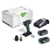 Festool TXS 18 TBX4,0 I-Plus Accu-schroefboormachine (2x 18V 4.0Ah accu + snellader) | in Systainer - 579347