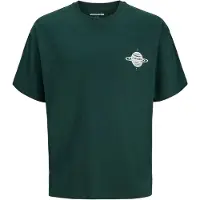Jack & Jones Junior Shirt 'JJASTRO' donkergroen / wit
