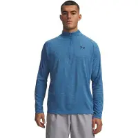 Under Armour UA Tech Textured 1/2 Zip-BLU Heren Sportshirt - Aegean Blauw - Zwart