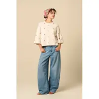 Sissy-Boy Beige sweater met bloemen embroidery | Maat: M