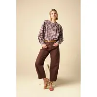 Sissy-Boy Donkerrode vichy geruite blouse | Maat: S