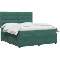 vidaXL Boxspringbed met matras Donkergroen 140 x 190 cm Fluweel