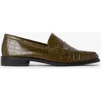 Sissy-Boy Groene leren loafers met croco | Maat: 38