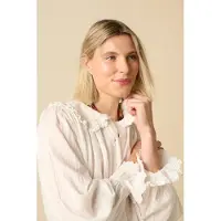 Sissy-Boy Witte blouse met kant | Maat: L
