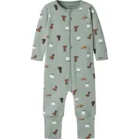 Name it Nachtkledij bruin / jade groen / wit
